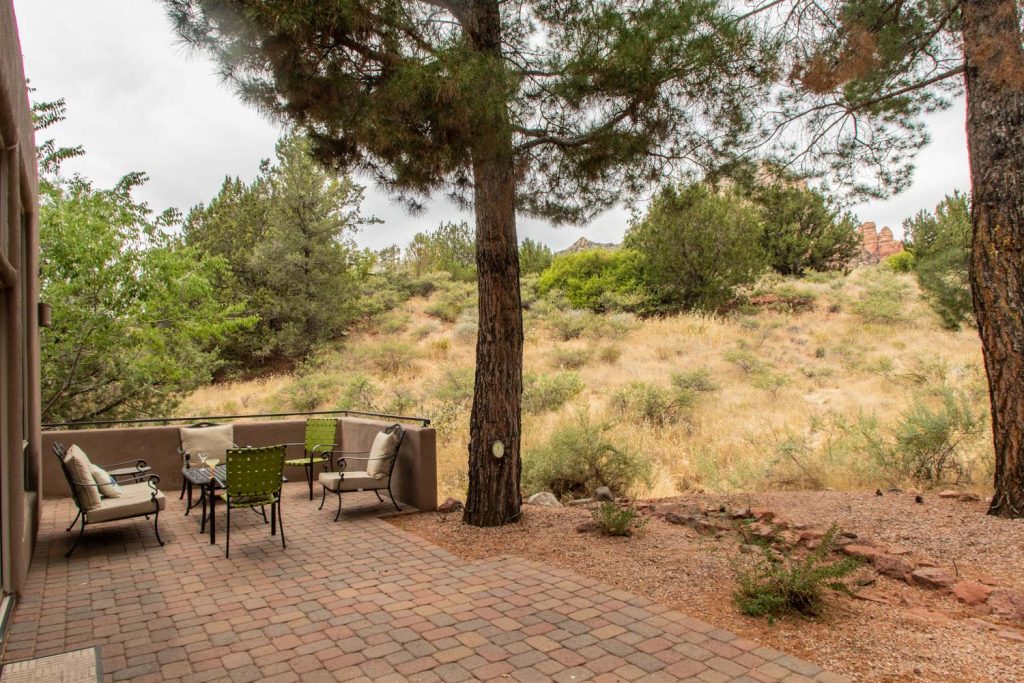 Secluded backyard with gorgeous views.